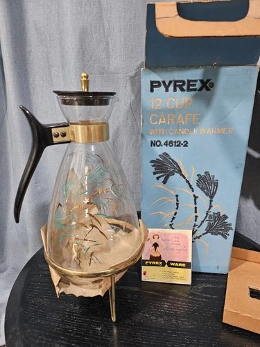 Pyrex 12-Cup Glass Carafe with Candle Warmer Vintage No. 4612-2