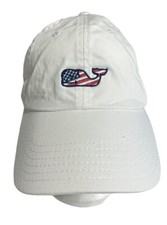 Vineyard Vines Baseball Hat Cap America USA Flag Whale White Adult OSFM