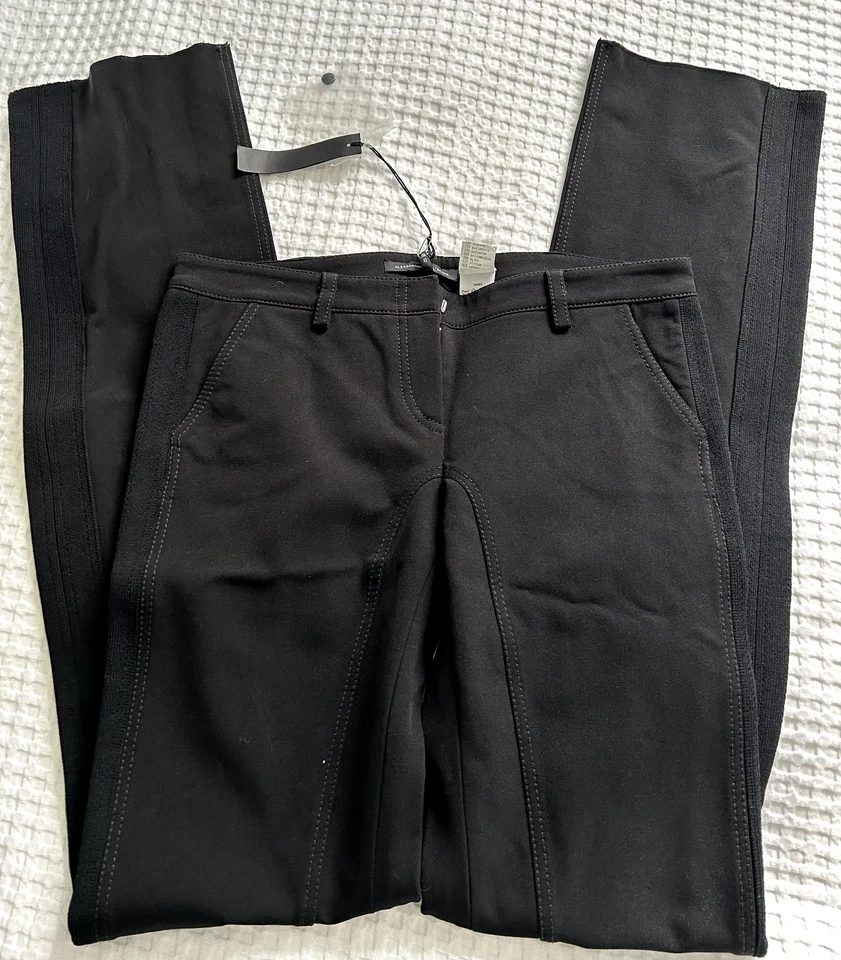PANTALONES ELÁSTICOS ESMOQUIN NEGRO ALESSANDRO DELL'ACQUA 44 nuevos Italia ARTÍCULO DE COLECCIONISTA Foto 3 de 4
