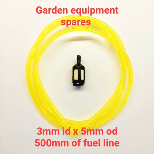 Yellow Petrol Fuel Line Pipe Hose Strimmer Chainsaw 3mm x 5mm x 500mm