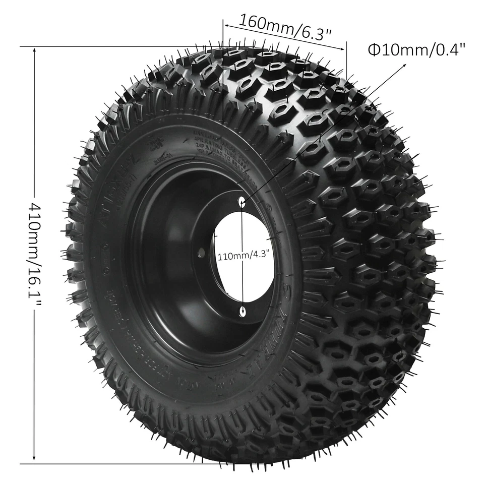 4pc 16x8-7 Tire Wheel Rim 4 Stud for ATV Go Kart Buggy Quad Dirt bike 125cc 110c - Image 4 of 4