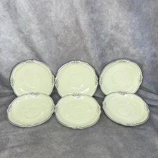 Homer Laughlin Virginia Rose Silver Rose Patrician Saucer Plates Lot Of (6) Used