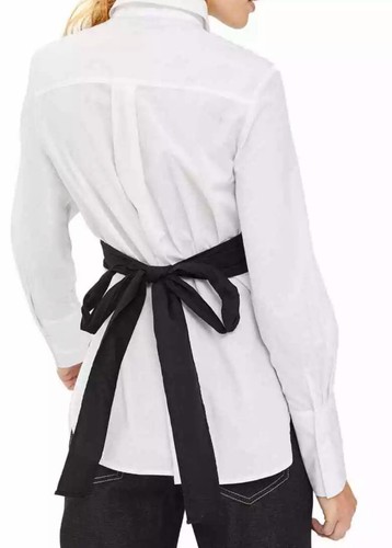TOPSHOP Corset Wrap Tie Style Black & White Shirt Size 8 - Brand New RRP £39 - Picture 2 of 2