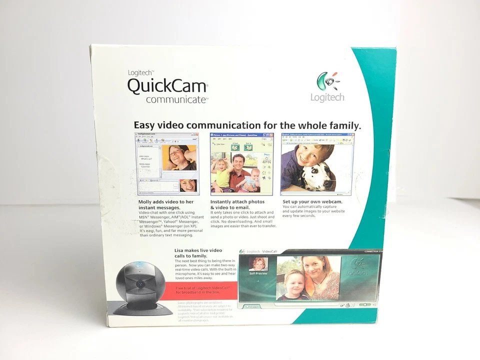 Logitech Quick Cam Communicate USB 2.0 #961465-0403 Web Cam Built In Microphone - Image 3 of 4