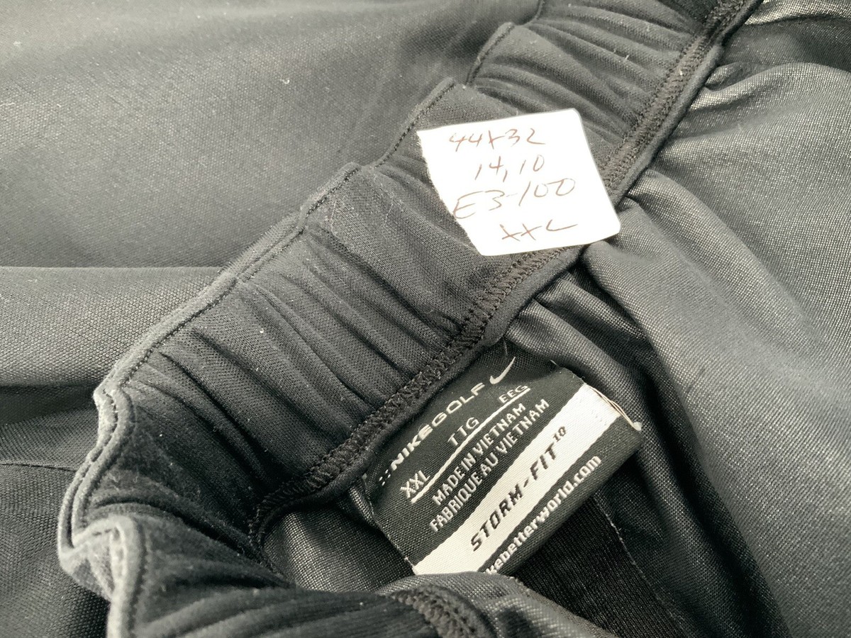 Nike Golf Storm Fit Rain Pants Men's XXL Black Poly Zip Ankles YGI