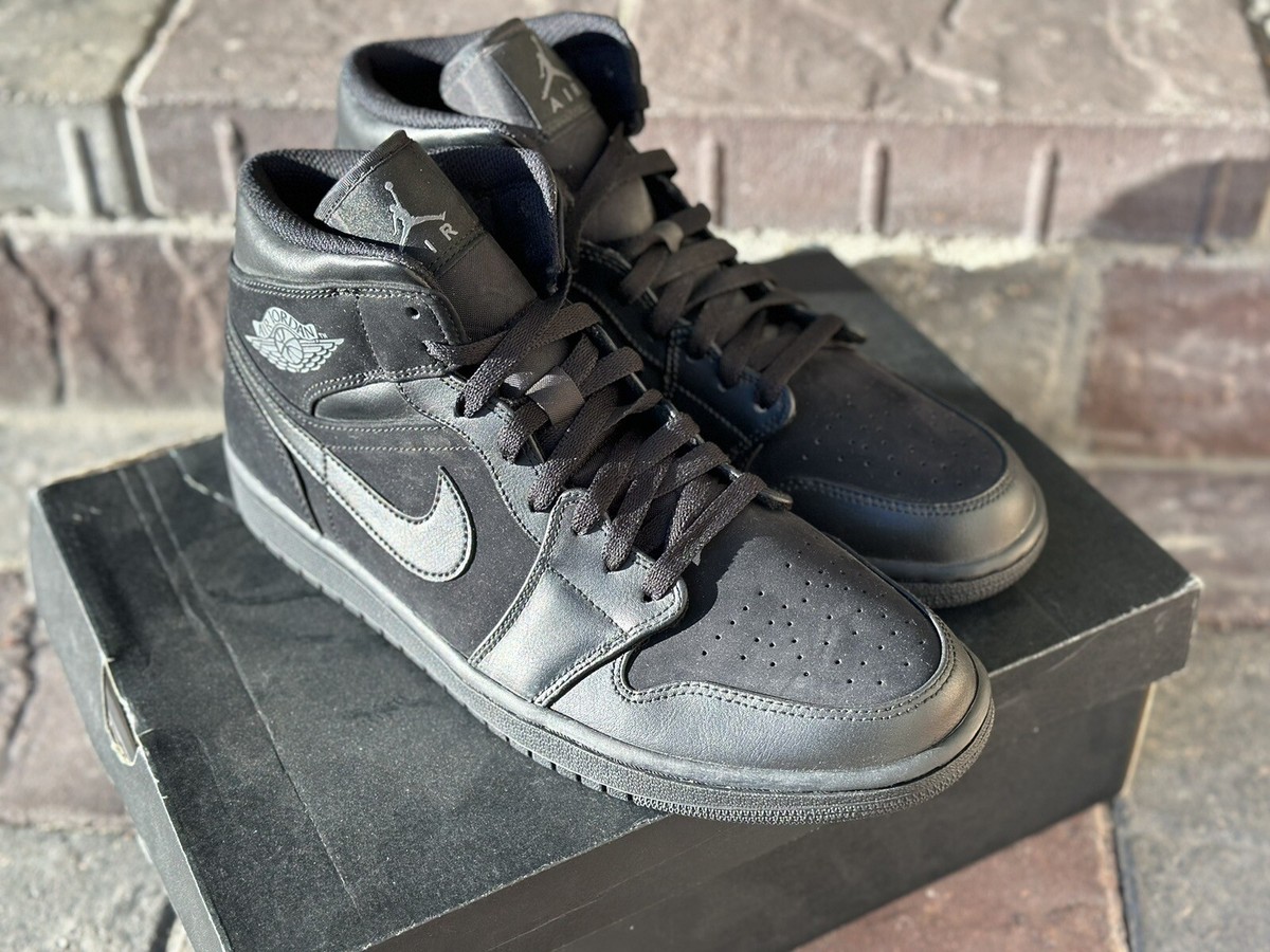 Nike Air Jordan 1 Mid Black Seude - SUPER RARE - Size 10 | eBay