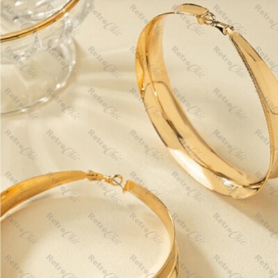 Gold Hoop Earrings, 14 karat large hoops made in Italy by Oltremare