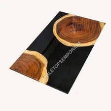Handmade Epoxy Resin River Dining Center Table Top Acacia Wooden Outdoor Décors
