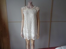 WHITE LACE MINI DRESS  FULLY LINED CAP SLEEVE SCOOP NECK SIZE 12~~32"LONG
