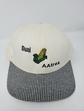 Dual AAtrex Herbicide Cream Colored & Houndstooth Strapback Hat Cap USA Made