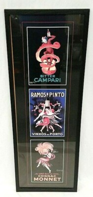 Leonetto Cappiello Framed Print Bitter Campari Ramos Pinto Cognac Monnet 3 in 1