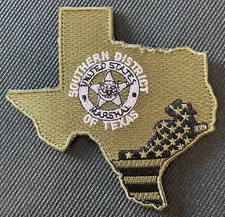 US Marshals Service SDofTX state shape +Hook Rare * Geniune Kokpelli Patch *