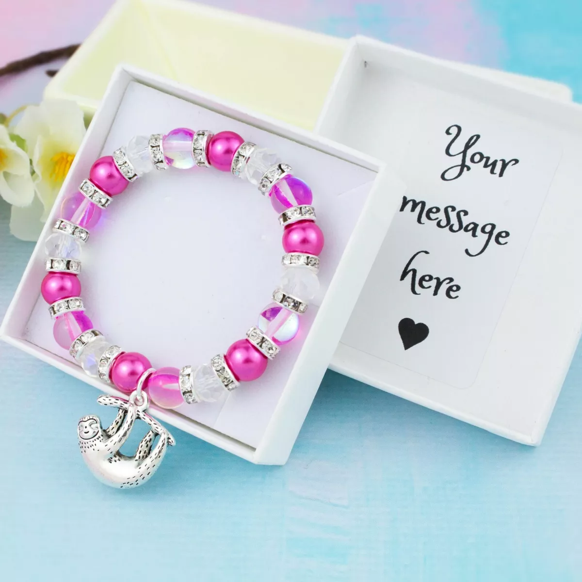 Sloth Bracelet Personalised Gift Children s Jewellery Kids Animal Pendant