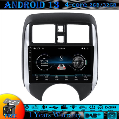9'' Android 13 Car Stereo GPS Navigation Carplay DAB BT For Nissan VERSA NOTE 11-16