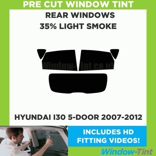 Pre Cut Window Tinting Film for Hyundai i30 5-door 2007-12 35% Light Rear Tint - Picture 2 of 10