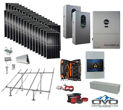 17KW Complete Offgrid Solar Kit + EG4 FlexBOSS21 + 2x 14.3KW 48V EG4 Lithium Ind