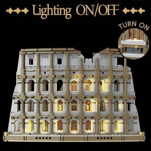 NEW USA Rome Colosseum 2900PC LED Building Block Set W/Box & 75+ BONUS FIGURES - Picture 9 of 24