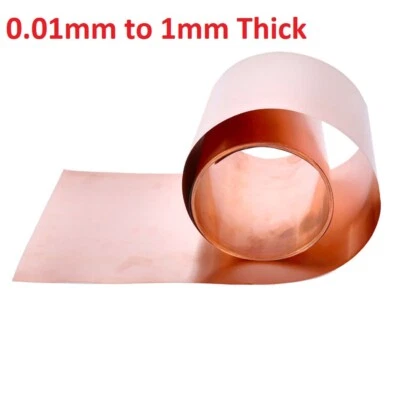 Thickness 0.01mm to 1mm Pure Copper Sheet Plate Copper Foil 150 Sizes Available - Image 1 of 4