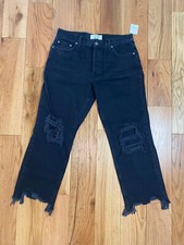 Free People - We The Free - Maggie Mid-Rise Straight Leg Black Jeans - Size 28.