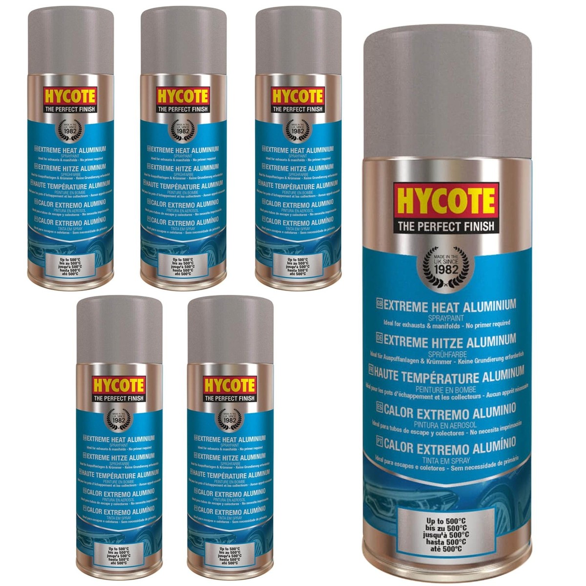 Hycote Aluminium VHT Extreme Heat Aerosol Spray Paint Fast Drying 400ml X4 | UK - View #6