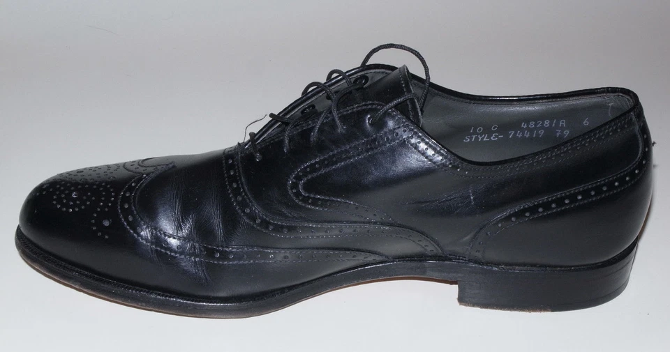 МУЖСКАЯ FOOTJOY CLASSICICS ИЗ ЧЕРНОЙ КОЖИ ЗАКОНЦОВКА ПЛАТЬЕ ТУФЛИ/ОКСФОРДЫ/СДЕЛАНО В США 10C - Изображение 4 из 4