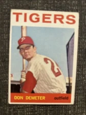 1964 Topps Baseball Card #58 Don Demeter Detroit Tigers Vg Crease Free Shipping!