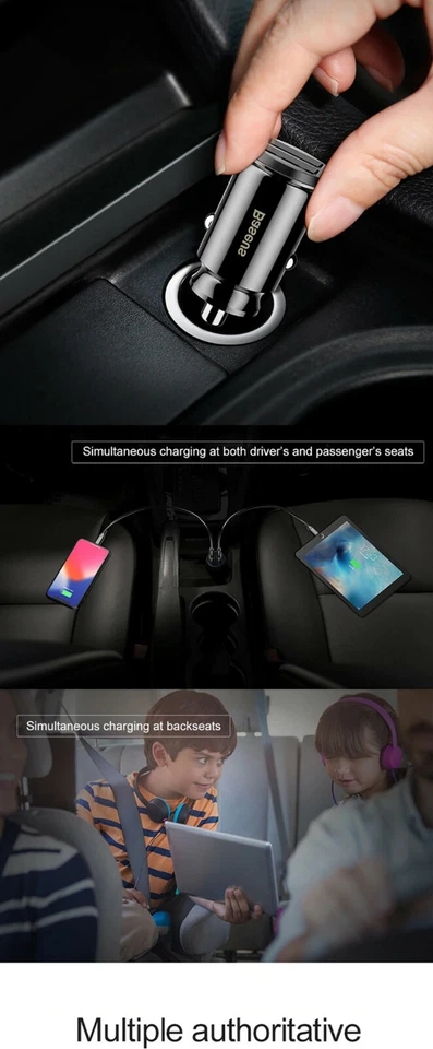 Mini Cargador de Coche Rápido Doble USB 5V/3.1A Para Samsung S10 S9 S8 iPhone X XR XS 8 7 Foto 4 de 4