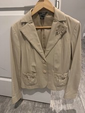 Kenzie Leather Beige Jacket Size 8