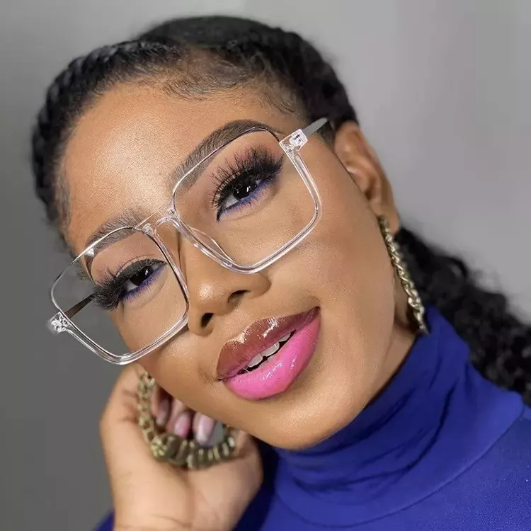 Oversized Half Frame Square Blue Light Blocking Computer Glasses