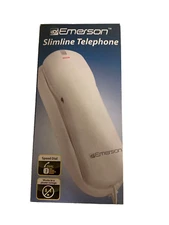 Emerson SLIMLINE CORDED TELEPHONE Big Button Keypad - White - Complete Excellent
