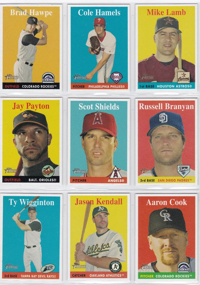 2007 TOPPS HERITAGE SP UPICK GIAMBI RED SOX TC KOTSAY BRANYAN PEDRO MARTINEZ - Image 2 of 4