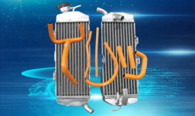 Aluminum Radiator + Orange Silicone Hose For 1994-2007 KTM LC4 620 625 640 660 - Photo 1/4