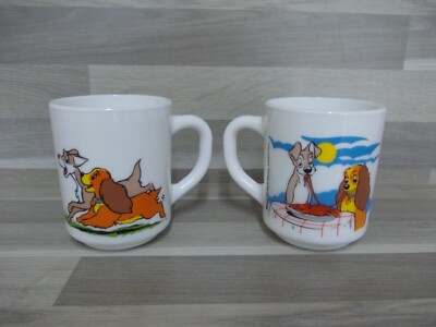 2er Set Vintage Susi und Strolch Becher Kaffeebecher aus Arcopal Glas 70ern