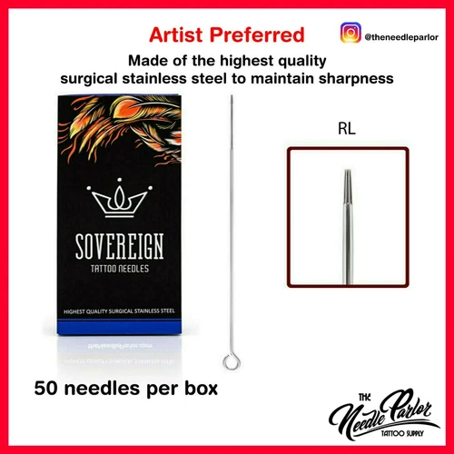 50 pcs Sovereign Sterile Disposable Tattoo Needles RL/RS/M/CM/F (TOP QUALITY!) - product listing photo