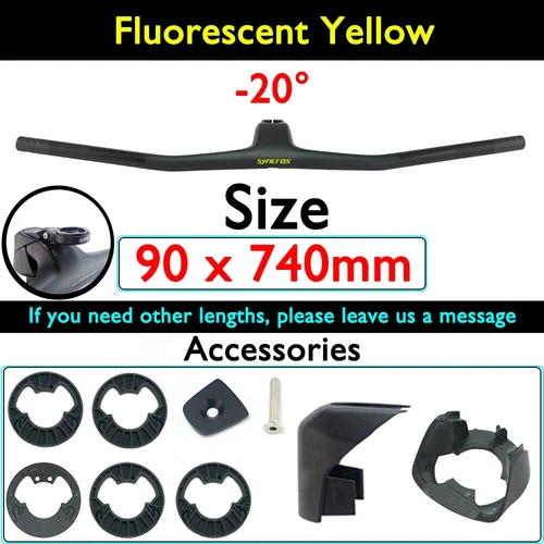 Full Carbon MTB Bicycle Integrated Cockpit Handlebar 740-780mm -20° UD Matte - Picture 14 of 48