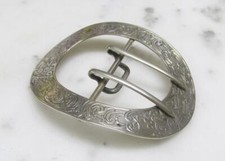 Vintage Sterling Silver Textured Design Belt Buckle  42.8g  4-B570
