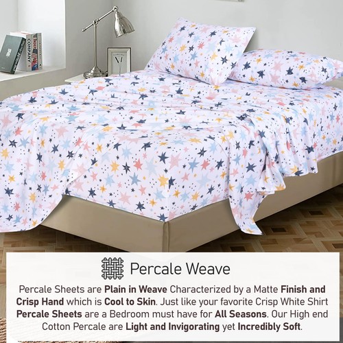 4 Piece 100% Cotton Sheet Set Deep Pocket 200 Thread Count Cozy Soft Bed Sheets - Picture 74 of 331