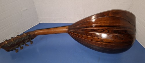 Vintage Antique Bowlback Mandolin c. 1900 With Inlay Pick-Guard MoP Edge As-is - Picture 11 of 12