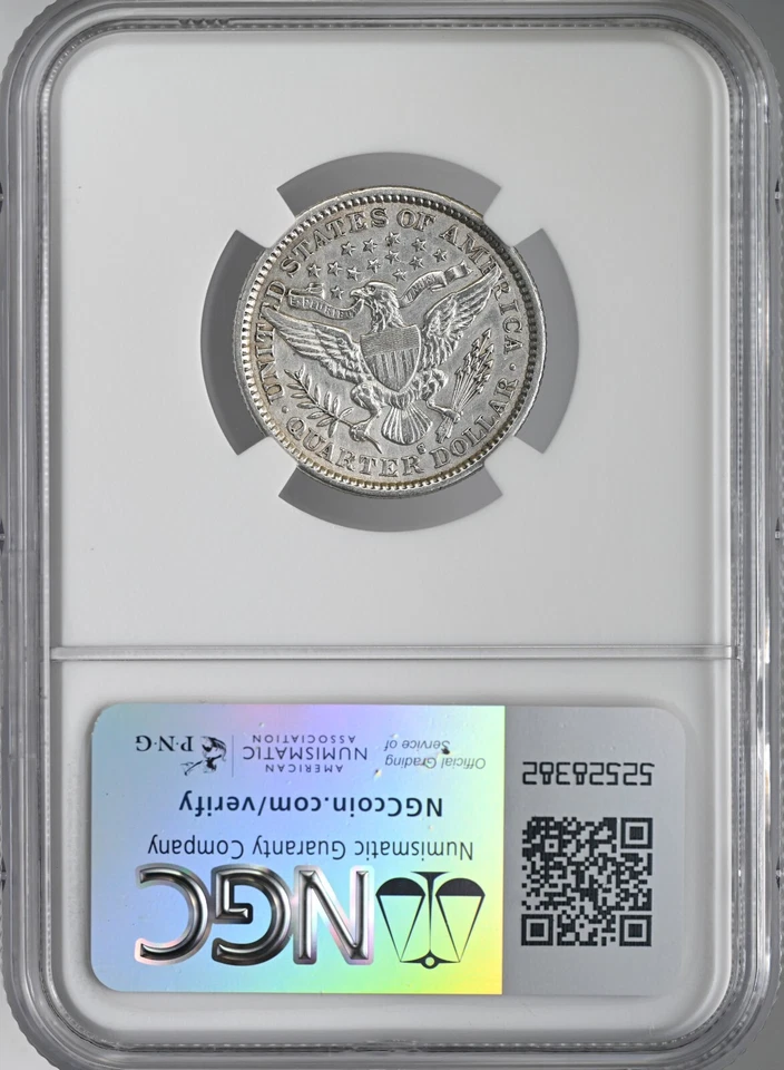 1900-S 25C BARBER SILVER QUARTER NGC AU DETAILS "HARSHLY CLEANED" #6904196-018 - Image 4 of 4