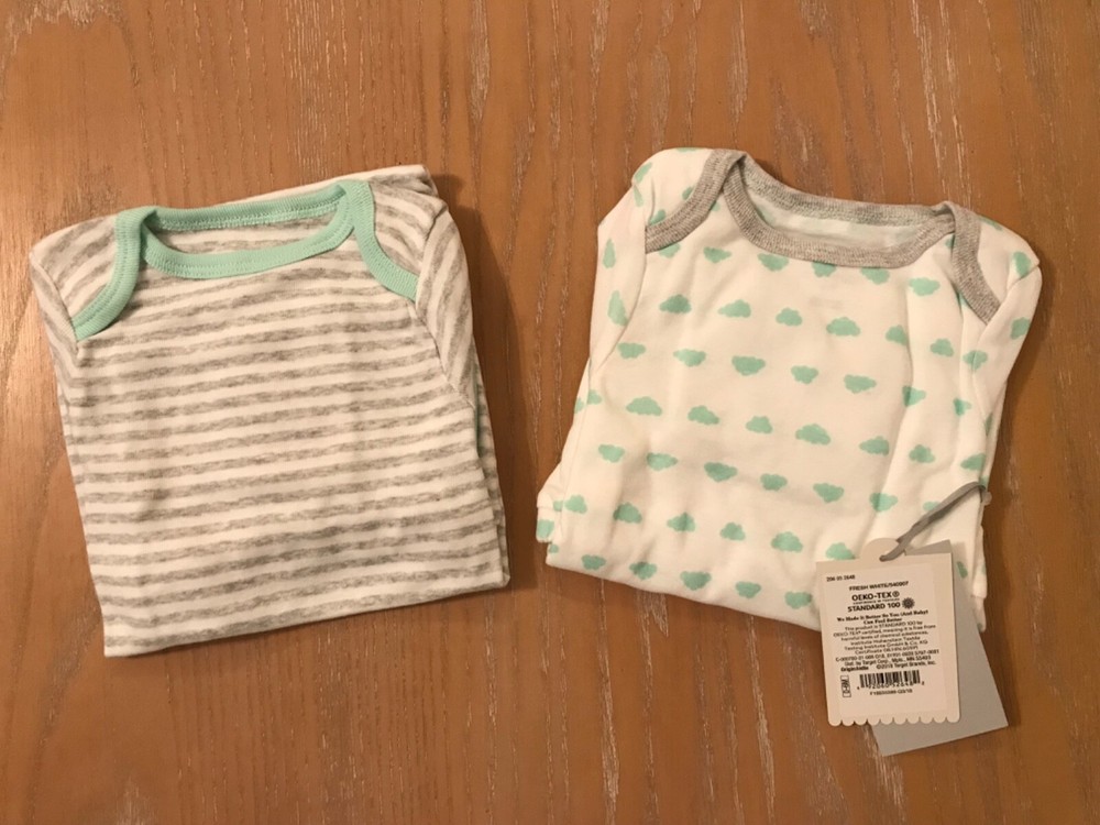 New! Infant Cloud Island Gowns 2-Pack Multicolor Size 0-6 Months