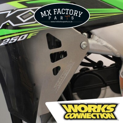 Kawasaki KX250F 17 18 19 20 Kühlerstreben funktioniert Anschluss silber Schutz KXF