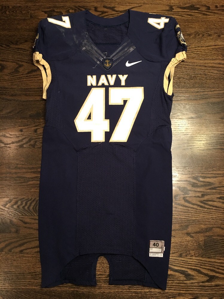 Game Worn Used Navy Midshipmen Football Jersey USNA Naval