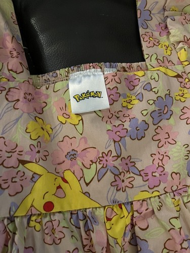 Girls Pokemon Pikachu Pink Yellow Floral Dress Size XS (4/5) - Picture 3 of 6