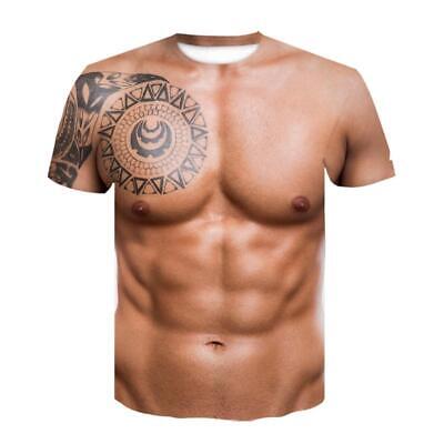 Fake Abs & Muscle T-shirt Six Pack 3D Printed Casual T Summer Top