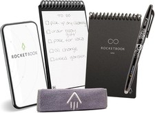 Rocketbook New Mini Reusable Smart Notepad, Pocket Size Mini, Black