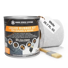 HSS Liquid Rubber Sealant Kit - incl. Reinforcement & Brush - White - 25.7 OZ