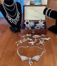 VTG Estate Jewelry, Brooch, & Earrings Lot Rhinestone  MCM - Juliana D&E Weiss +