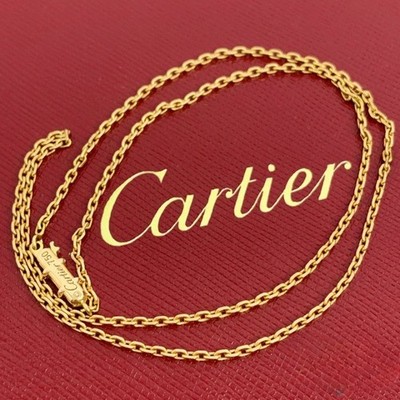 Cartier Link Slave 18k Yellow Gold Chain Necklace 16.5in 42cm 5.7g with Box Case
