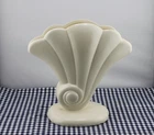 Vintage Red Wing USA Pottery 892 Art Deco Fan Shell Vase white