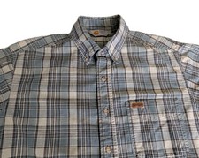 Vtg 90's Carhartt Rugged Outdoor Wear Plaid Mens Button Down Shirt M Workwear